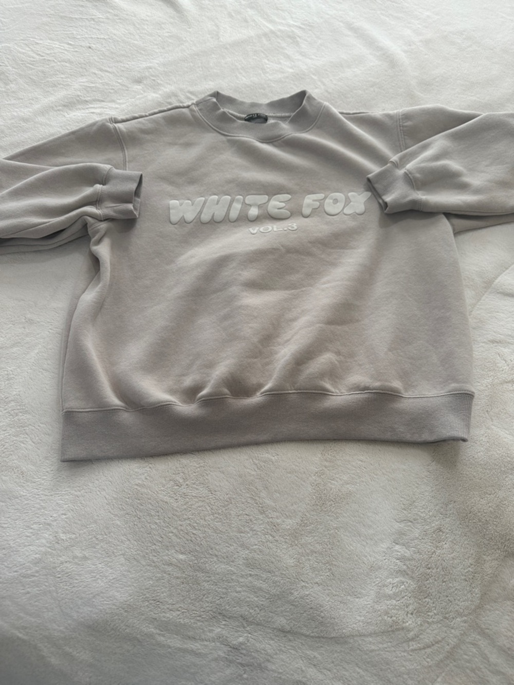 White Fox Boutique Crewneck Sweatshirt with White Logo Size S/M